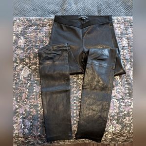 Theory black leather leggings